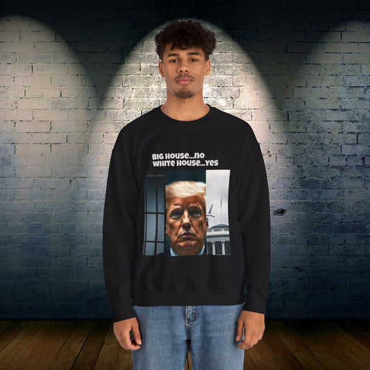 Unisex Heavy Blend™ Crewneck Sweatshirt "Big House vs. White House: The Donald Trump Dilemma"