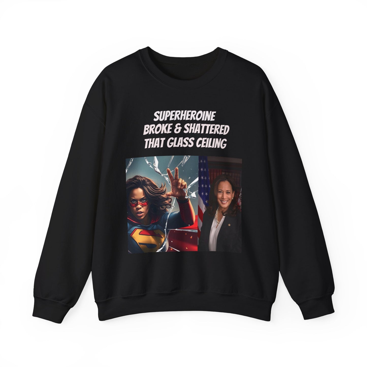 Unisex Heavy Blend™ Crewneck Sweatshirt " Kamala: Superheroine: Breaking Barriers"