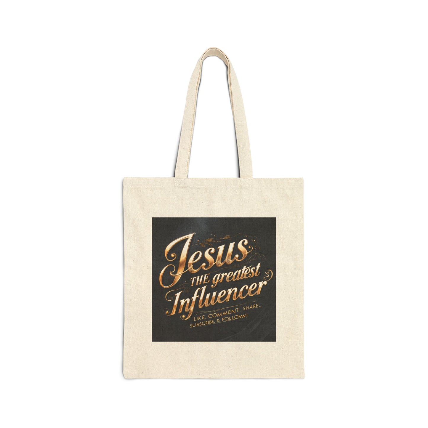 Cotton Canvas Tote Bag "Jesus The Greatest Influencer"