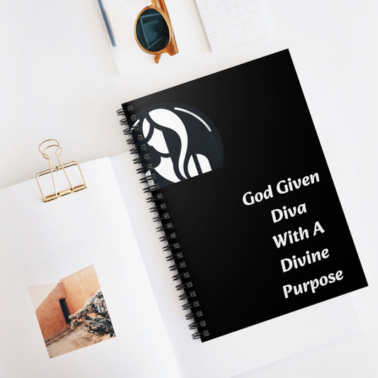 Spiral Notebook - Ruled Line "God Given Diva With A Divine Purpose"