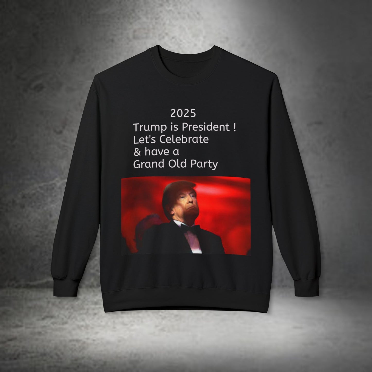 Unisex Midweight Softstyle Fleece Crewneck Sweatshirt "Political Vibes 2025...Trump President...GOP Celebrate"