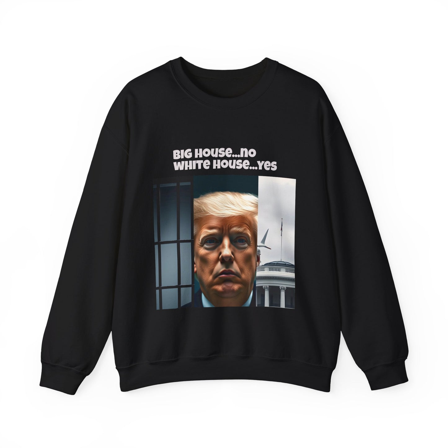 Unisex Heavy Blend™ Crewneck Sweatshirt "Big House vs. White House: The Donald Trump Dilemma"