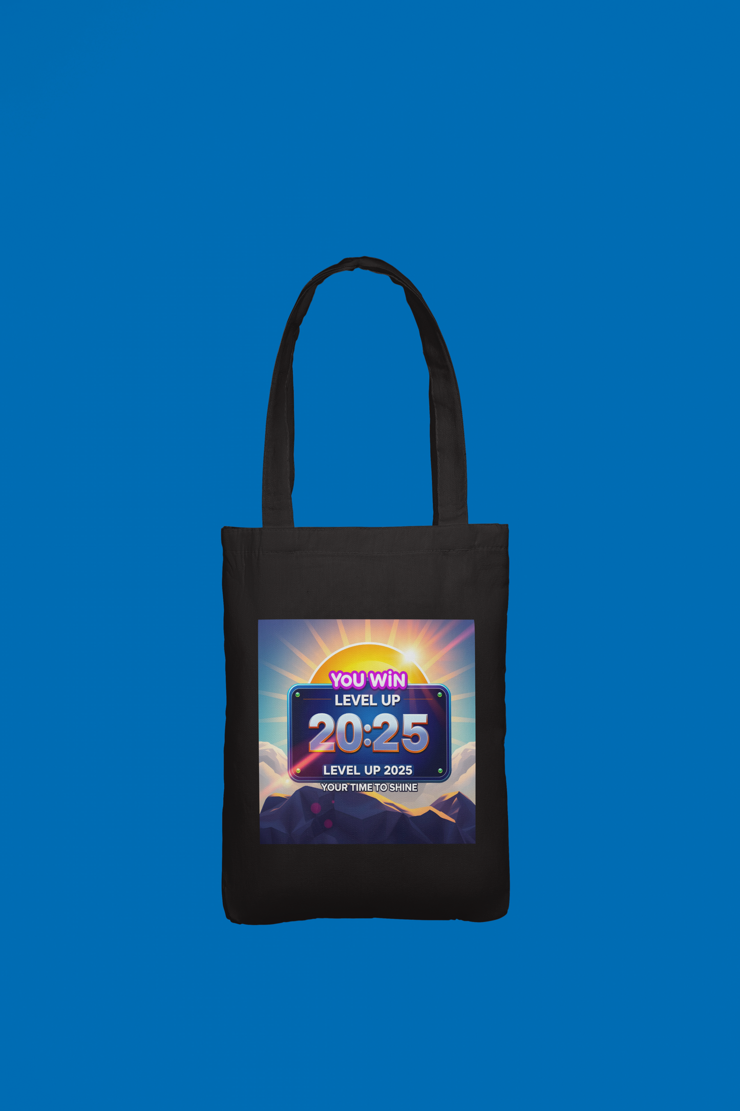 Cotton Canvas Tote Bag "2025: Level Up...You Win...Your Time To Shine"