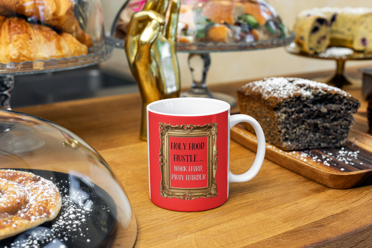 Ceramic Mug, (11oz, 15oz) " Holy Hood Hustle (Work Hard, Pray Harder) "