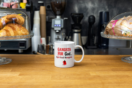 Ceramic Mug, (11oz, 15oz) "Gangsta For God...Spiritual Gangsta"