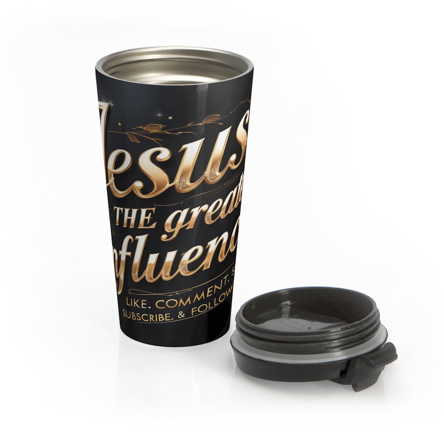 Stainless Steel Travel Mug "Jesus The Greatest Influencer"