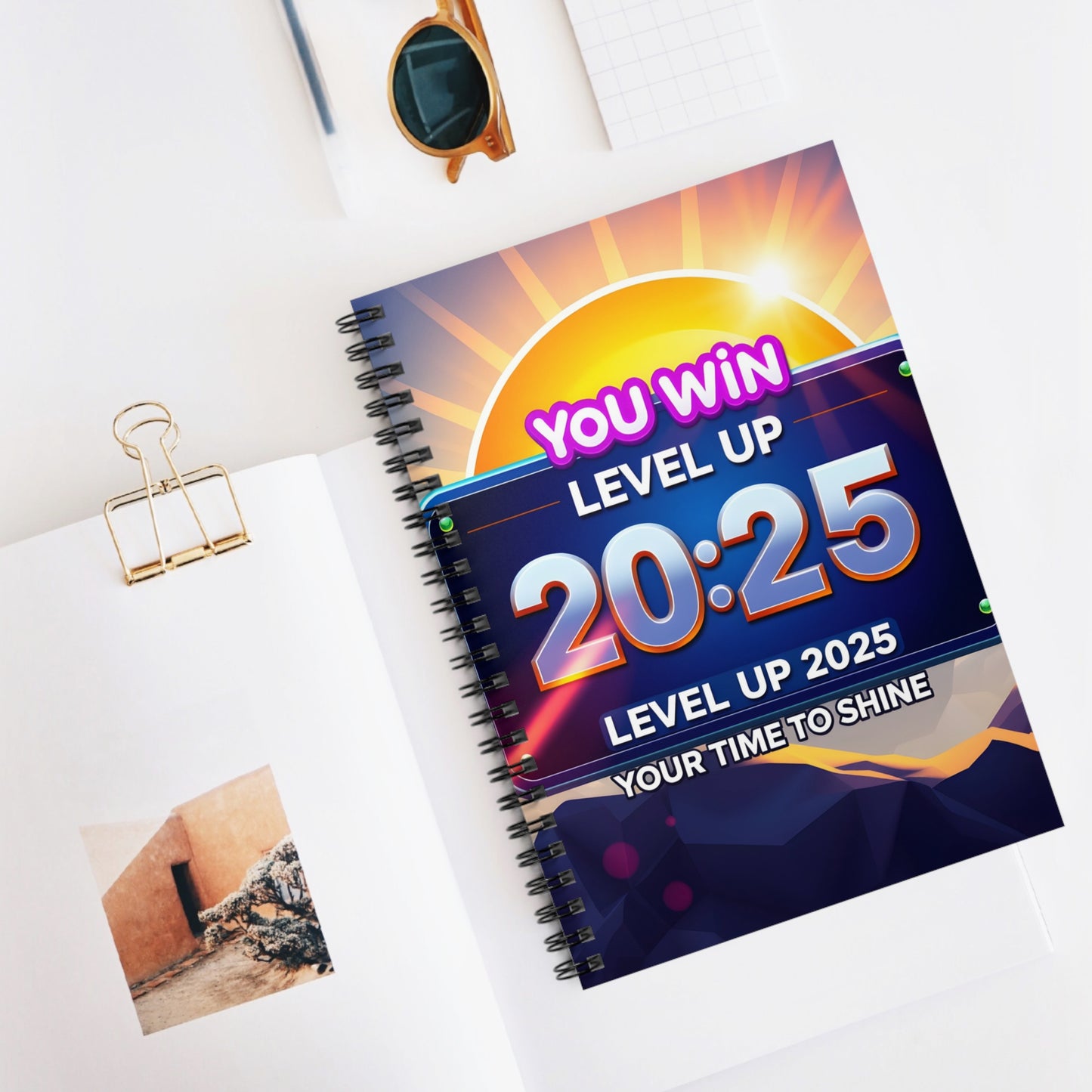 Spiral Notebook - Ruled Line " 2025: You Win...Level Up...Your Time To Shine"