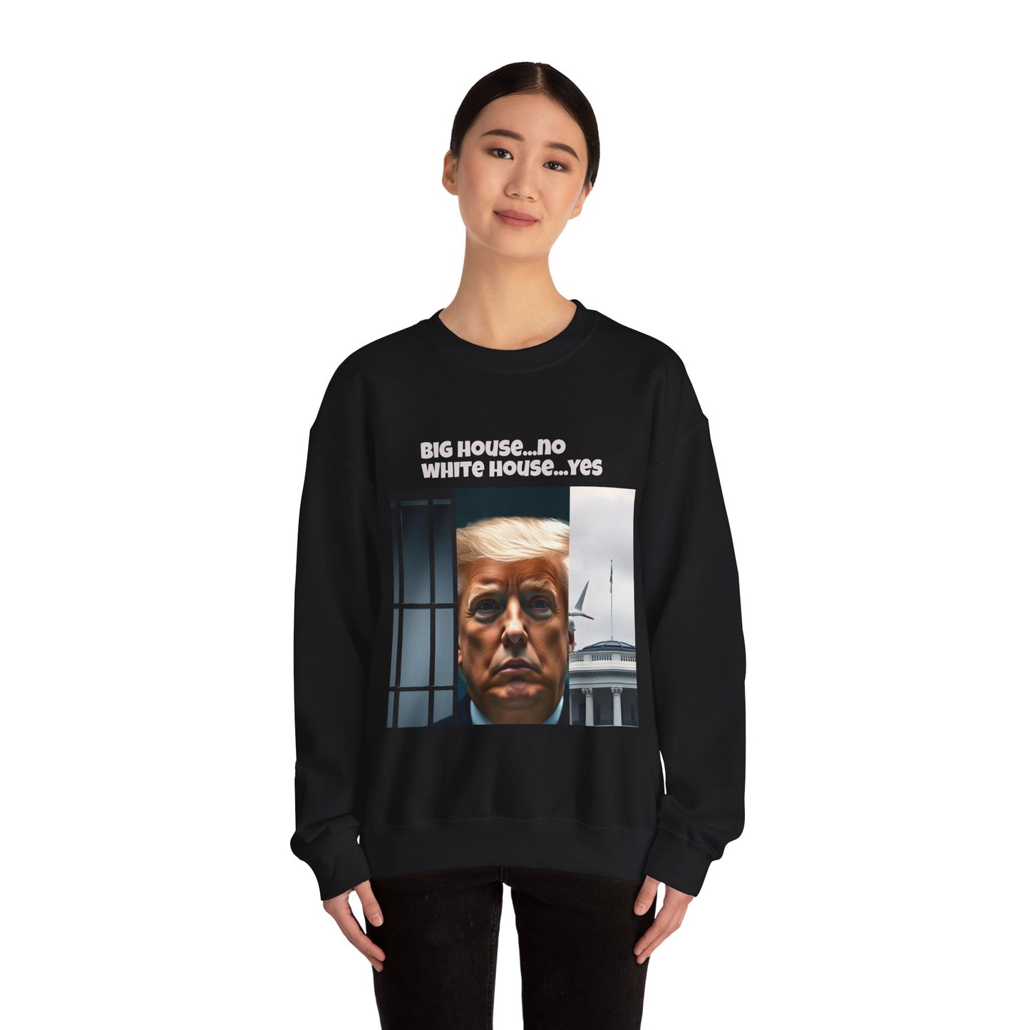 Unisex Heavy Blend™ Crewneck Sweatshirt "Big House vs. White House: The Donald Trump Dilemma"