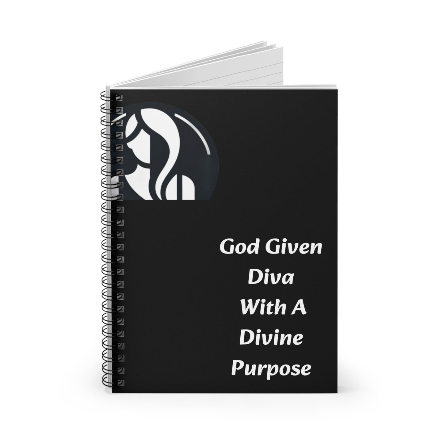 Spiral Notebook - Ruled Line "God Given Diva With A Divine Purpose"