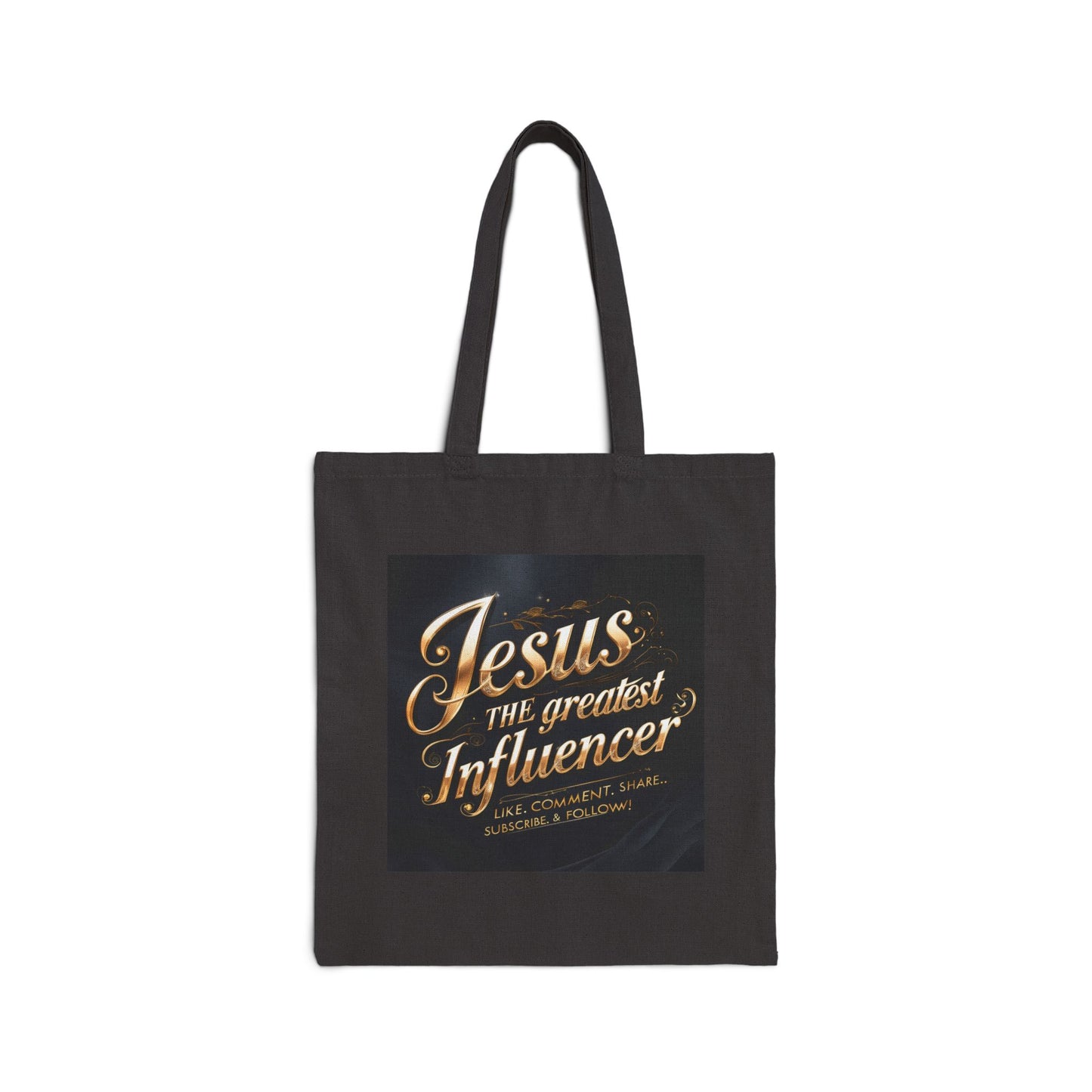 Cotton Canvas Tote Bag "Jesus The Greatest Influencer"