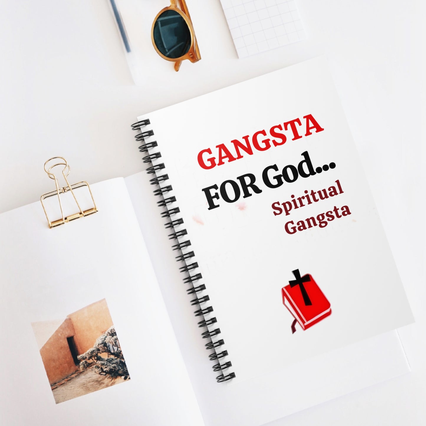 Spiral Notebook - Ruled Line "Gangsta For God (spiritual gangsta)