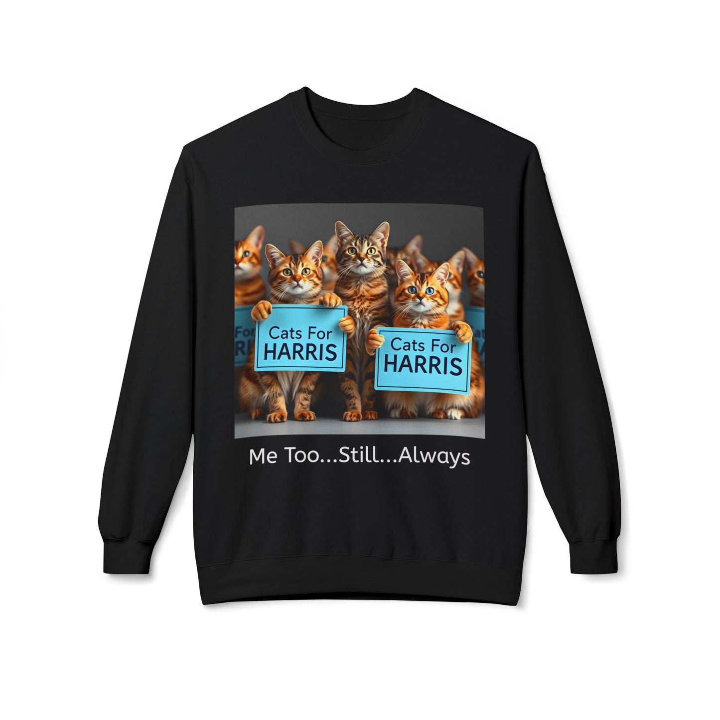 Unisex Midweight Softstyle Fleece Crewneck Sweatshirt ""Cats for Harris" Purr-fectly Empowered