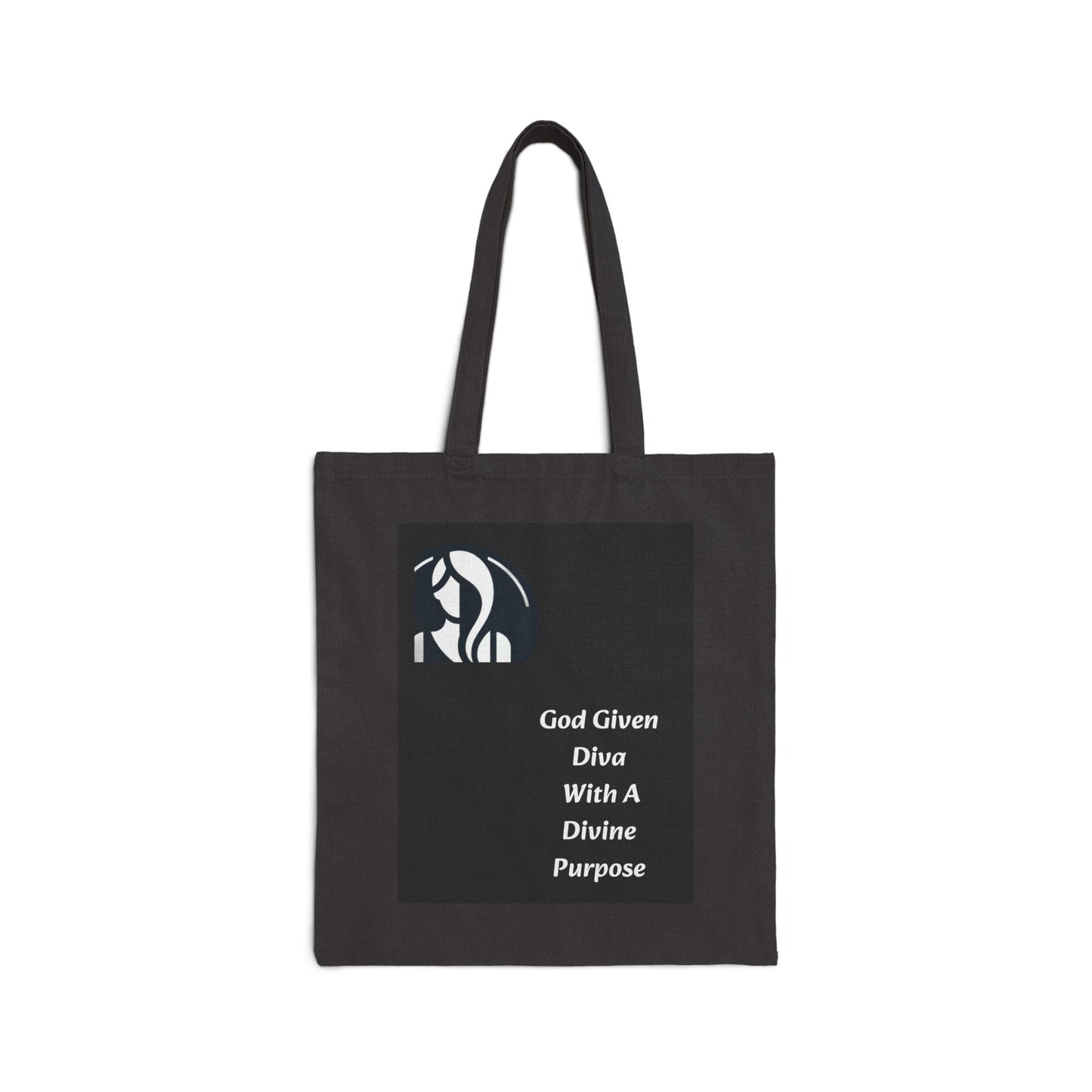 Cotton Canvas Tote Bag "God Given Diva With A Divine Purpose"