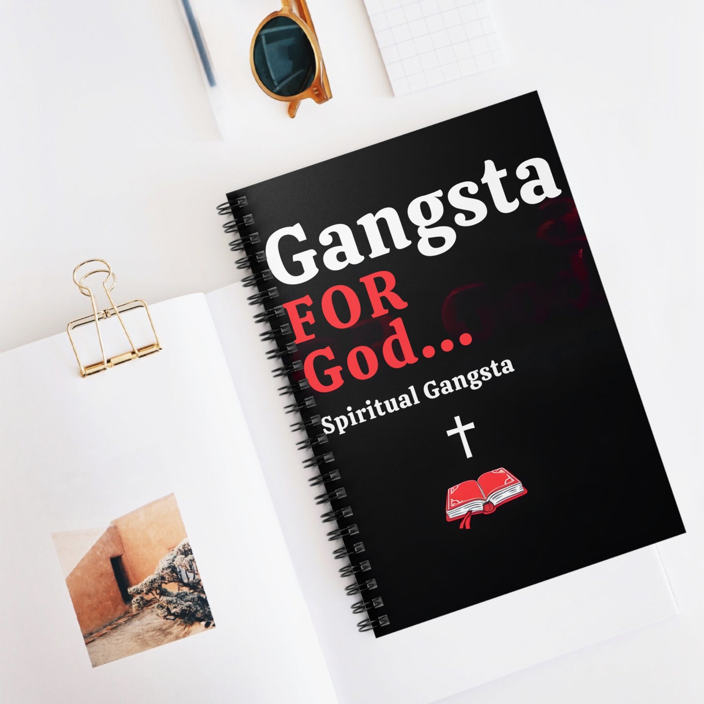 Spiral Notebook - Ruled Line "Gangsta For God (spiritual gangsta) "